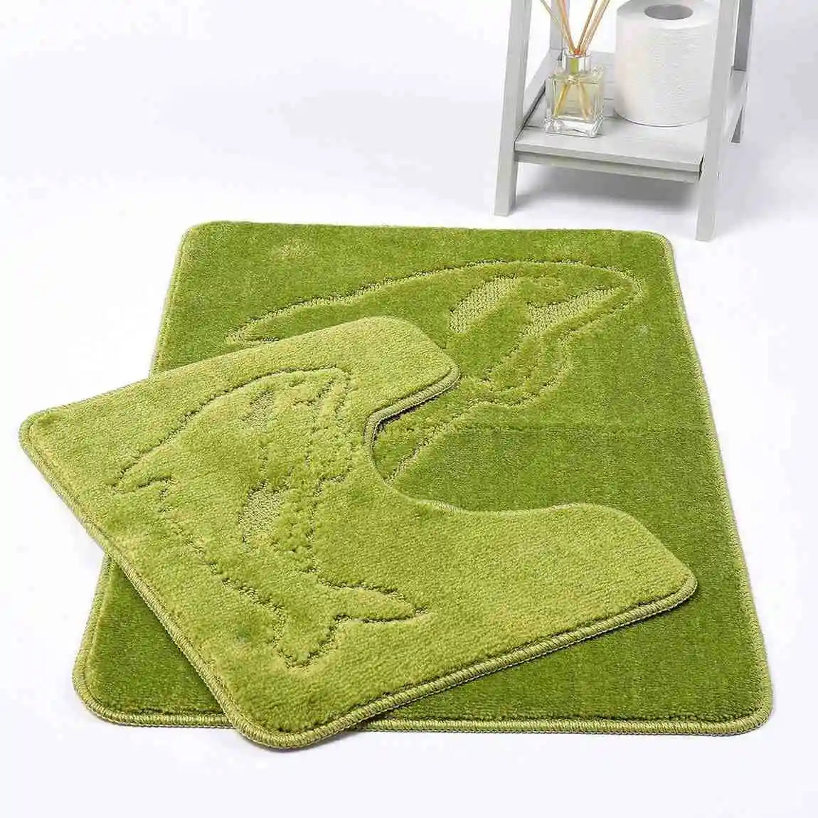 dolphin bath mat set lime green