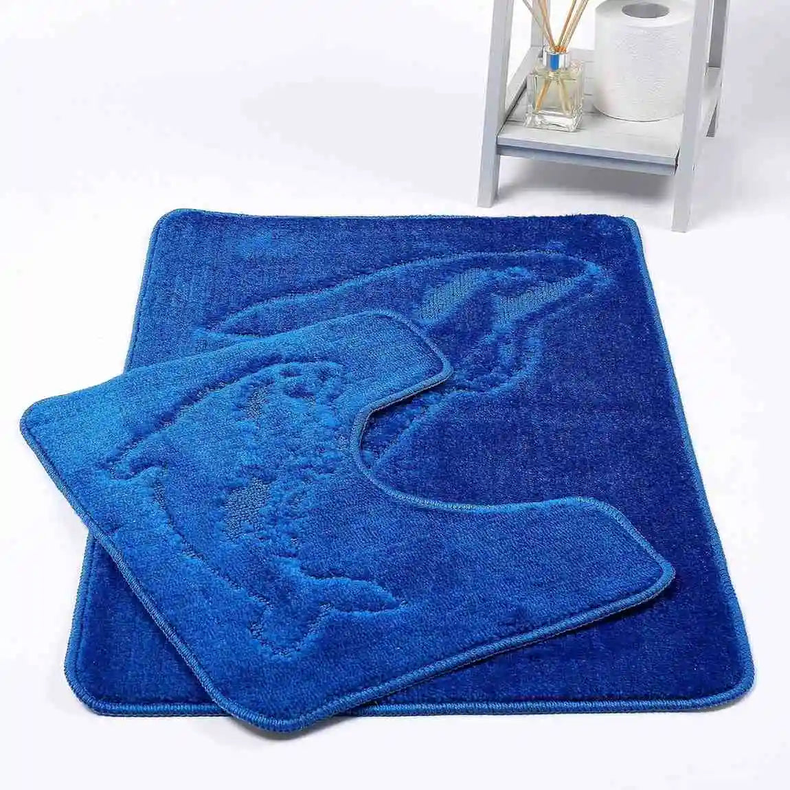 dolphin bath mat set royal blue