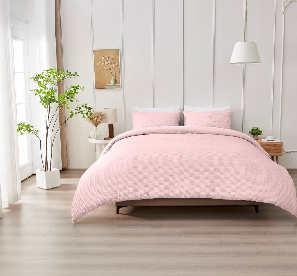 Durham Seersucker Duvet Cover Set | 4 Colours