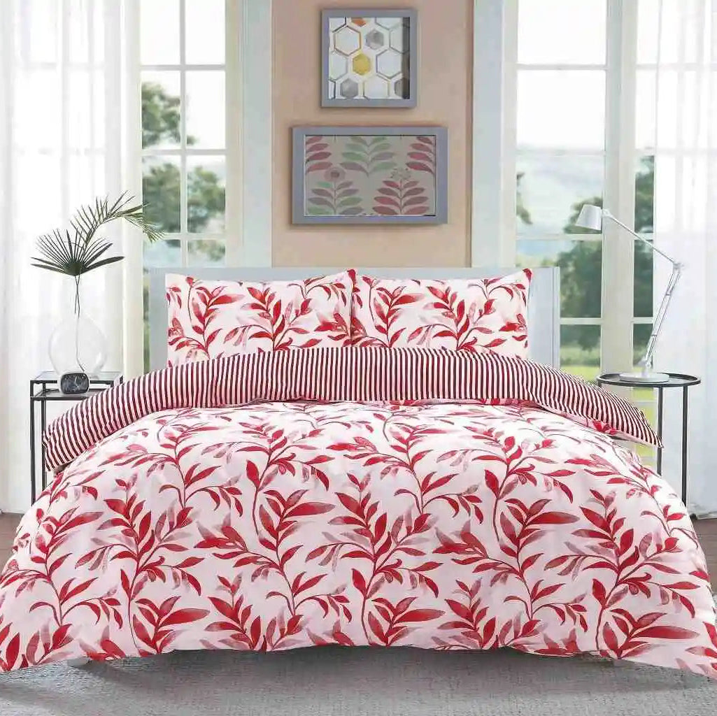 ellie printed duvet set red