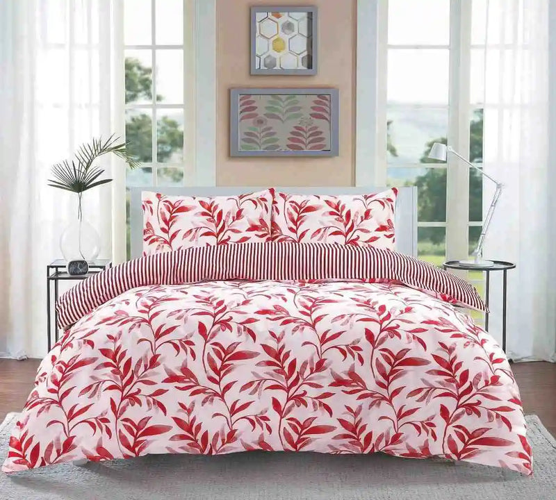ellie printed duvet set red