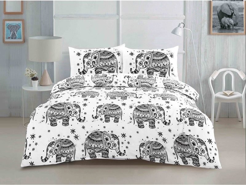 Elephant printed duvet cover set