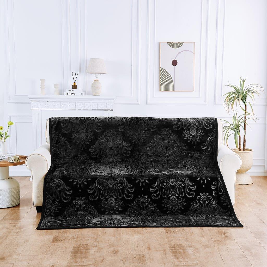Embossed Heavy Blanket | 200CM x 240CM | Black