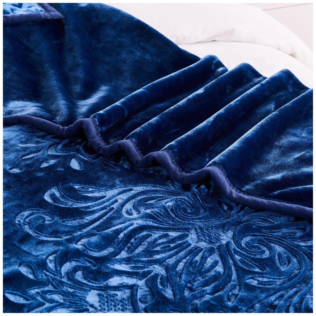 Embossed Heavy Blanket | 200CM x 240CM | Navy