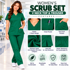 Women's medical scrub set features