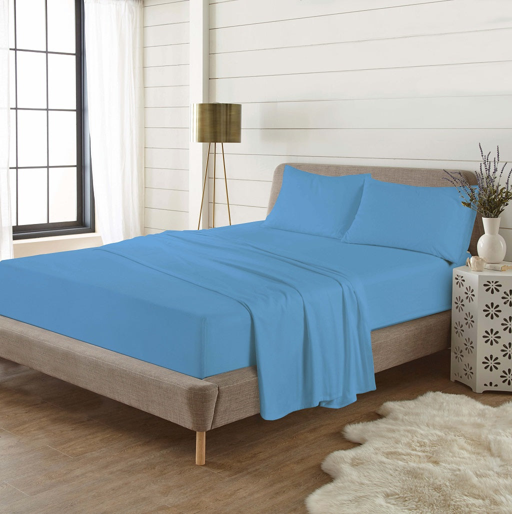 100% Brushed Cotton Flannelette Flat Sheet | 10 Colours