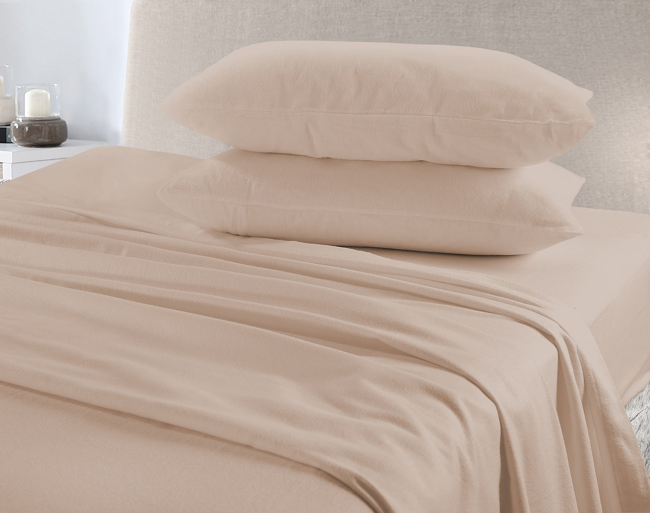100% Brushed Cotton Flannelette Pair of Pillow Cases | 10 Colours