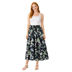 Forest Green Floral Summer Skirt