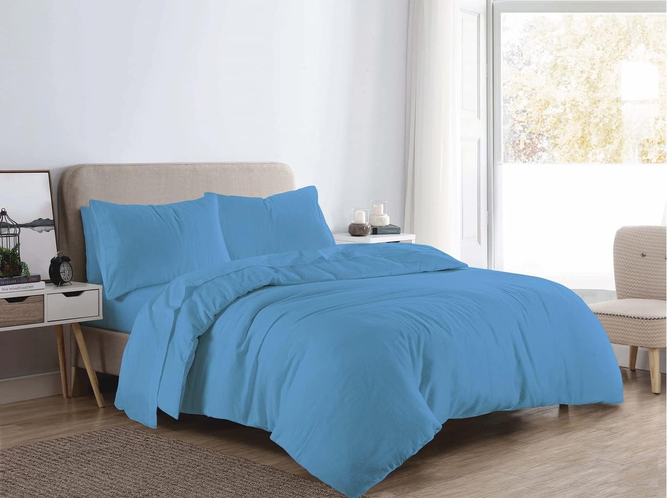 Flannelette Plain Duvet Cover Set | 10 Colours