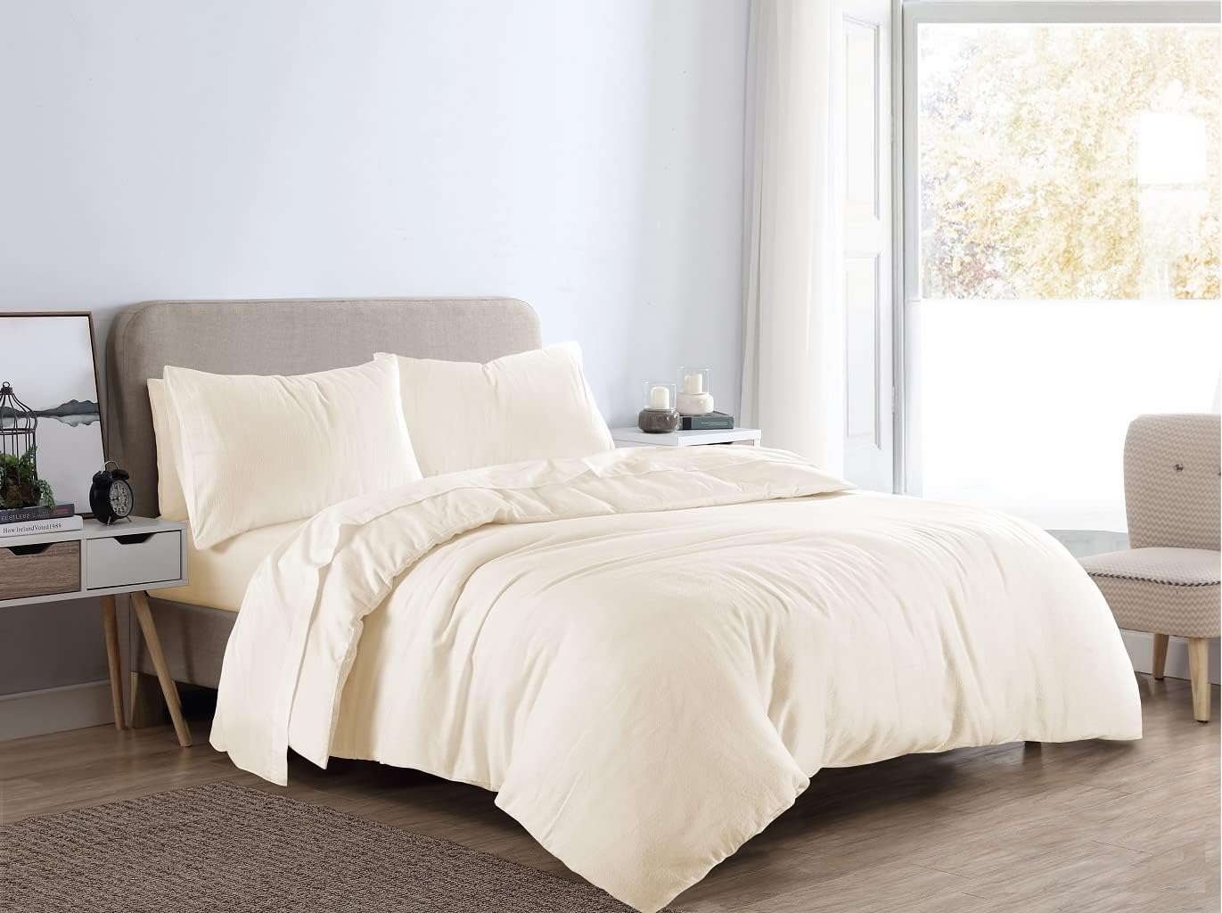 Flannelette Plain Duvet Cover Set | 10 Colours