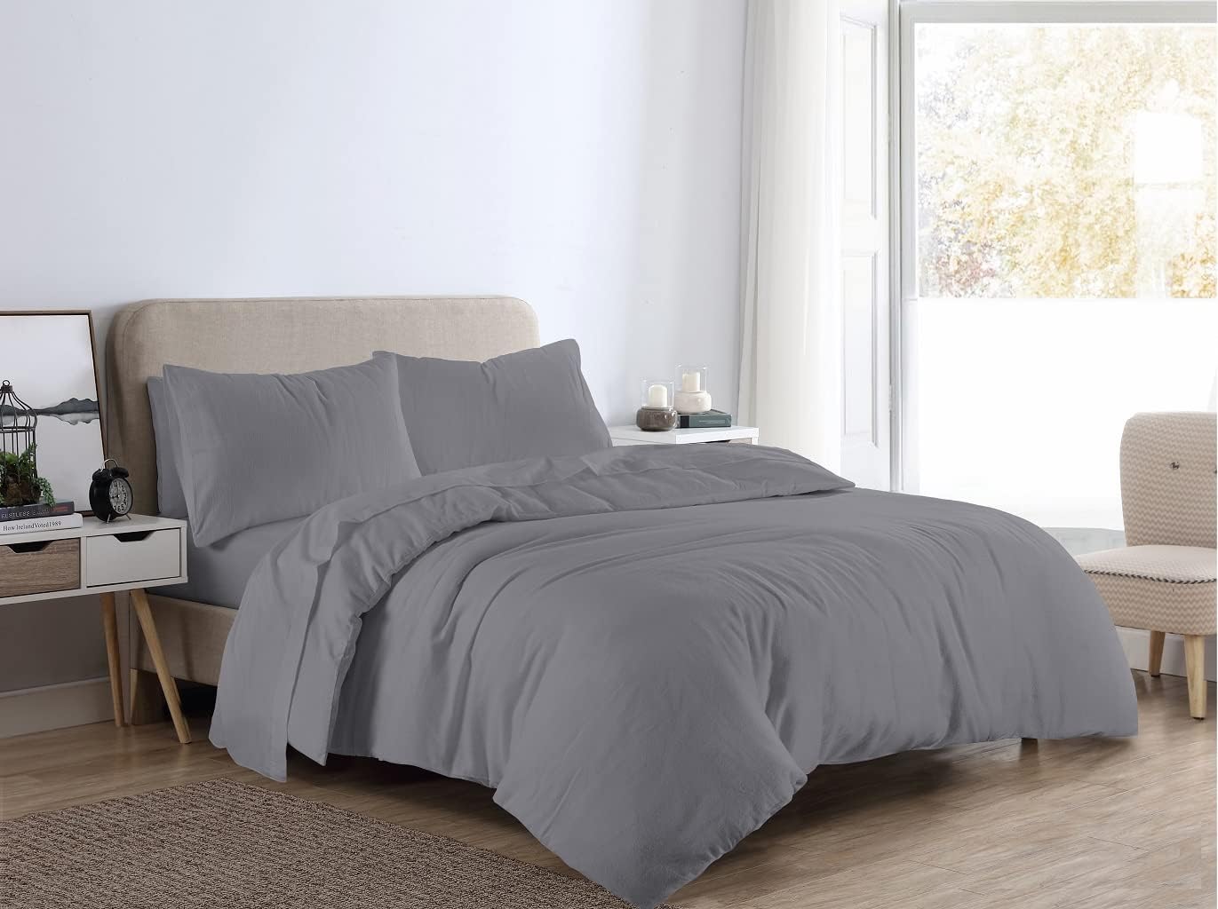 Flannelette Plain Duvet Cover Set | 10 Colours