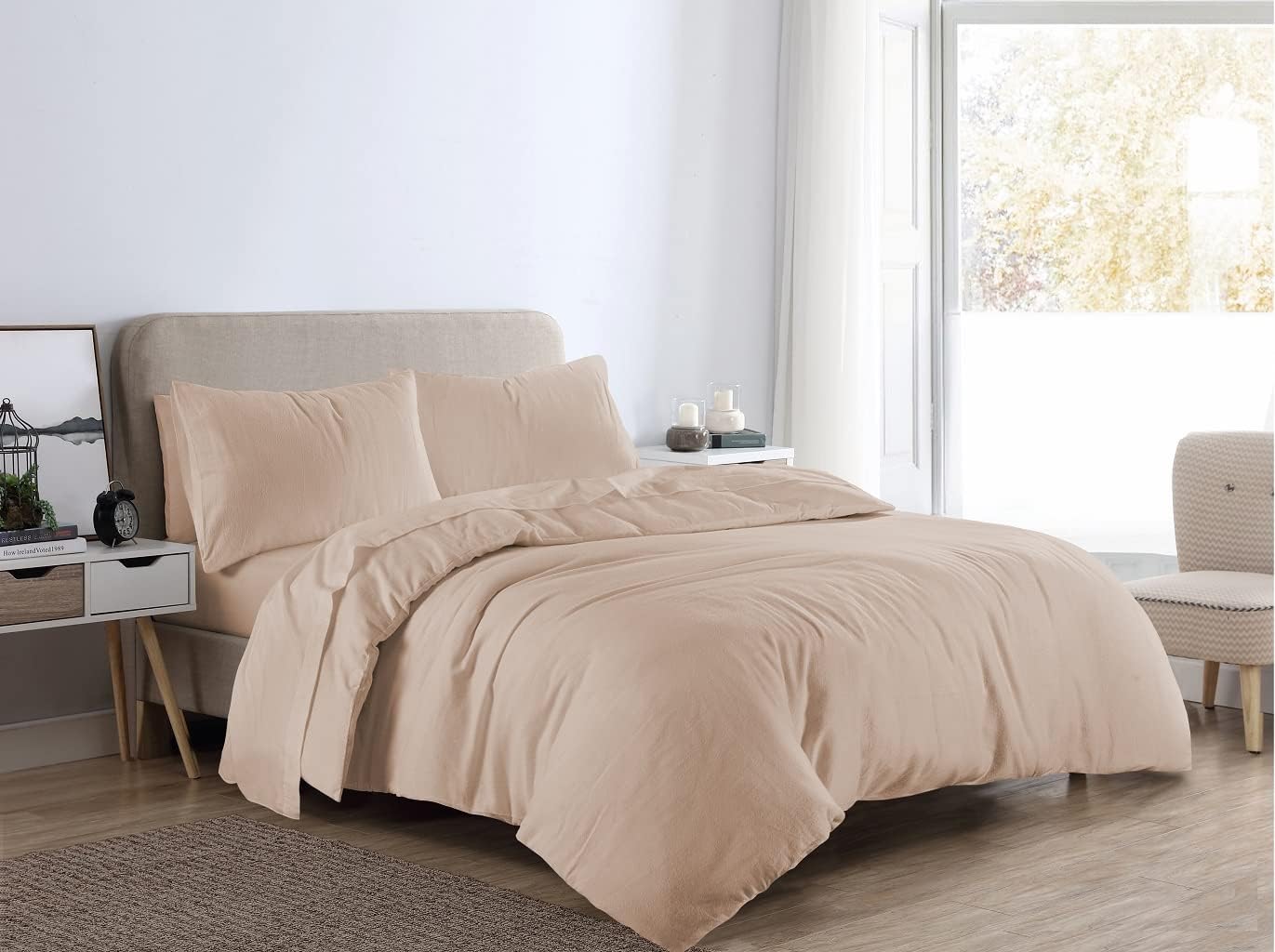 Flannelette Plain Duvet Cover Set | 10 Colours