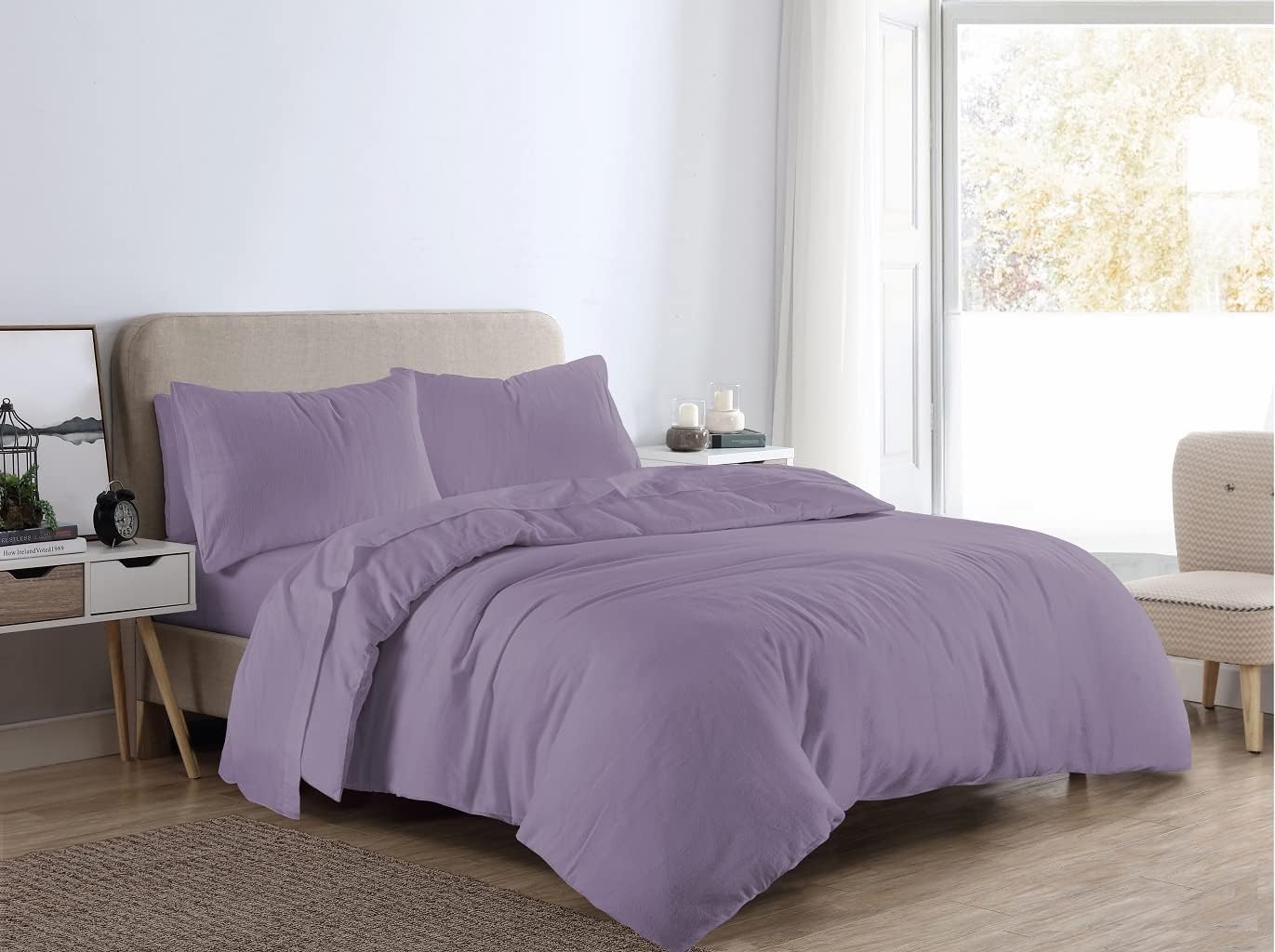 Flannelette Plain Duvet Cover Set | 10 Colours