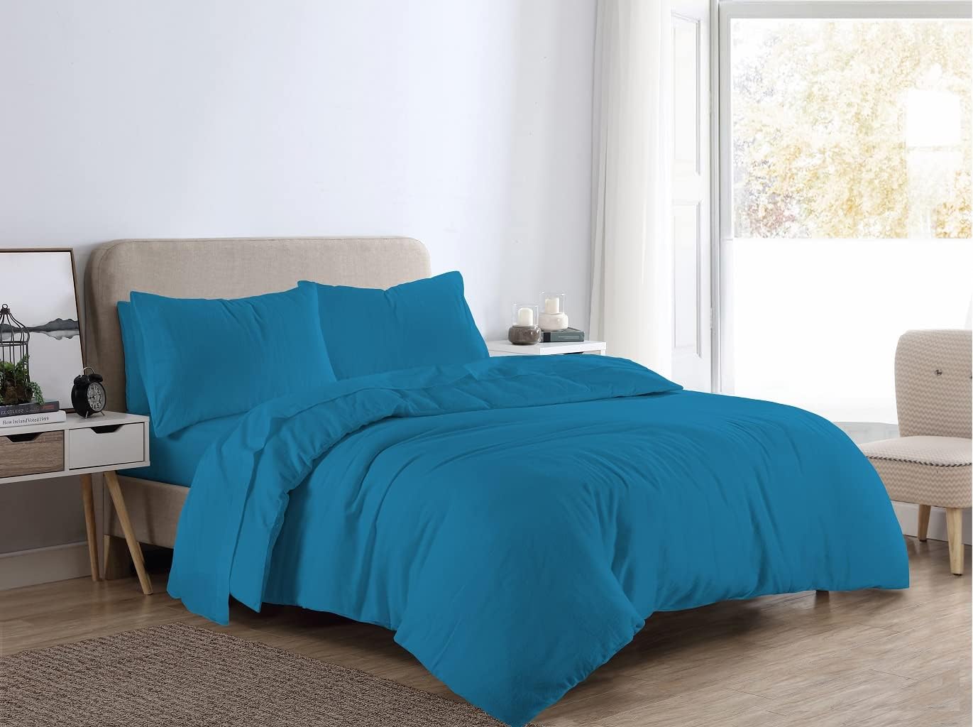 Flannelette Plain Duvet Cover Set | 10 Colours