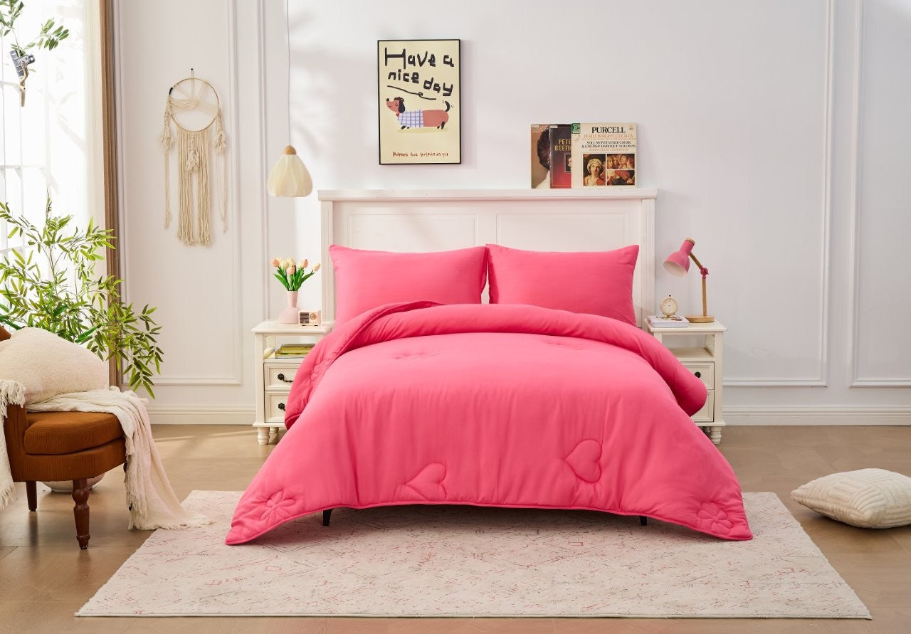 Kids Flower Pink Coverless TOG 10.5 Quilt & Pillow Set