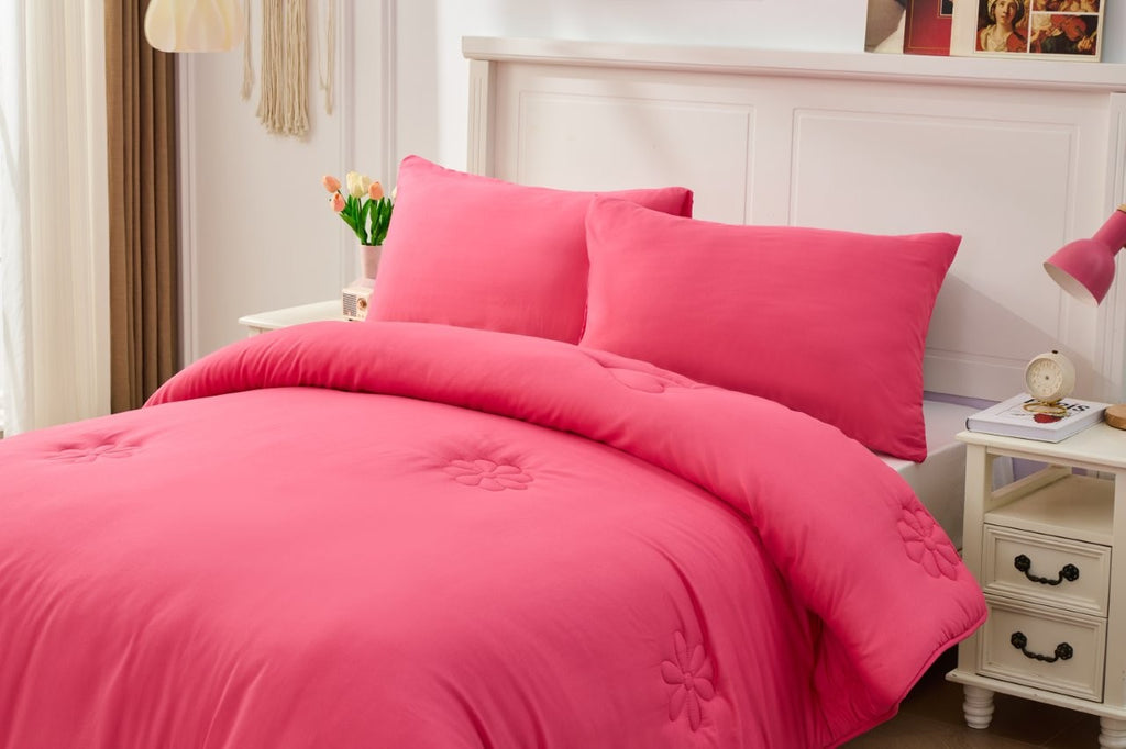 Kids Flower Pink Coverless TOG 10.5 Quilt & Pillow Set