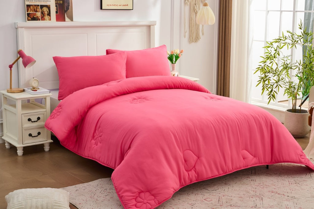 Kids Flower Pink Coverless TOG 10.5 Quilt & Pillow Set