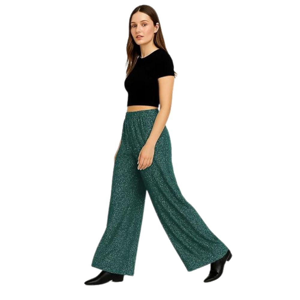 Metallic Glitter Jersey Palazzo Trousers | 7 Colours