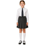 Pack of 2 Girls Plain Pull-On Box Pleated Skirts | 7 Colours