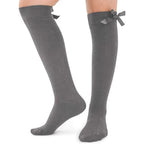 Women's Knee High Socks with Satin Bow | Size 6 - 9 | 4 Colours