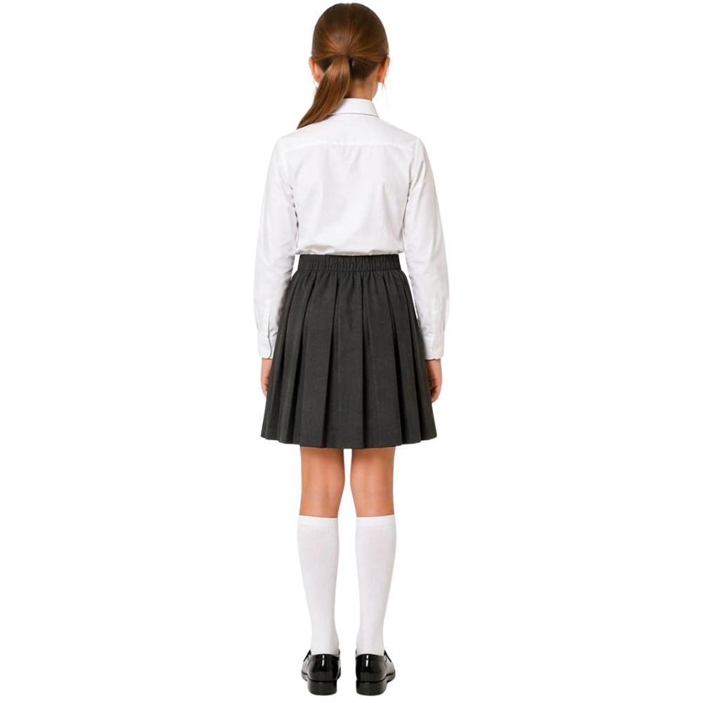 Pack of 2 Girls Plain Pull-On Box Pleated Skirts | 7 Colours