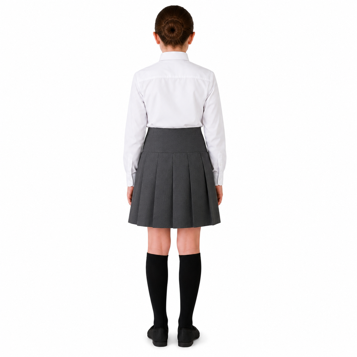 Pack of 2 Girls Plain Round School Skirts | Pleated High Waist | 3 Colours