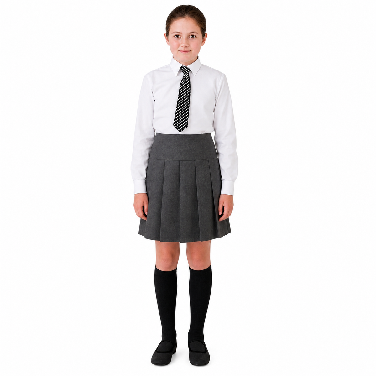 Pack of 2 Girls Plain Round School Skirts | Pleated High Waist | 3 Colours
