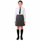 Girls Plain Round School Skirts | Pleated High Waist | 3 Colours