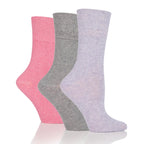 Women Grey/Lavender/Rose Gentle Grip Cotton Rich Socks