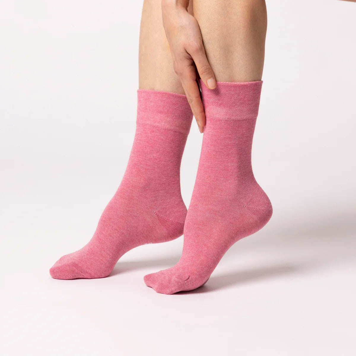 Women Grey/Lavender/Rose Gentle Grip Cotton Rich Socks