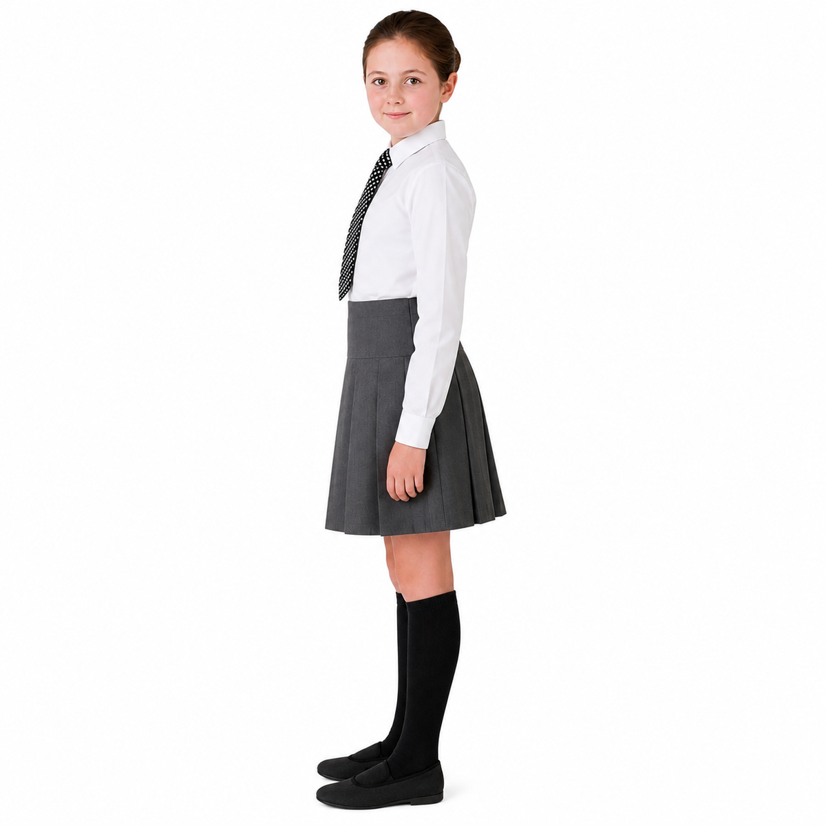 Pack of 2 Girls Plain Round School Skirts | Pleated High Waist | 3 Colours