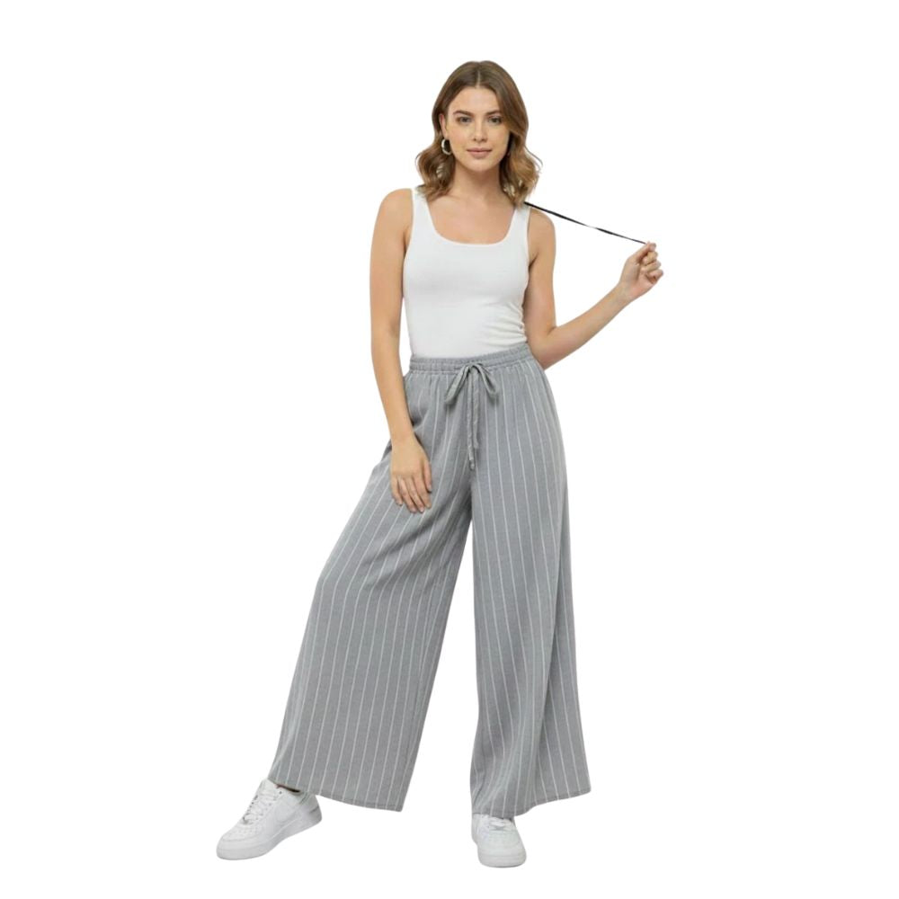 Striped Jersey Palazzo Trousers | 5 Colours
