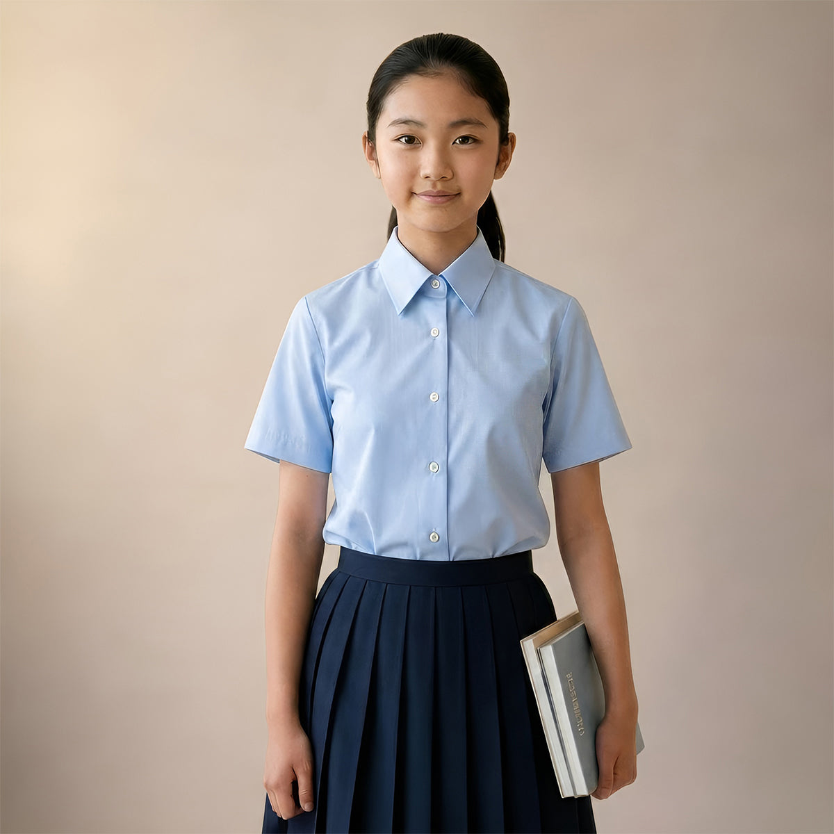Pack of 2 Girls Blue School Blouse Short Sleeve