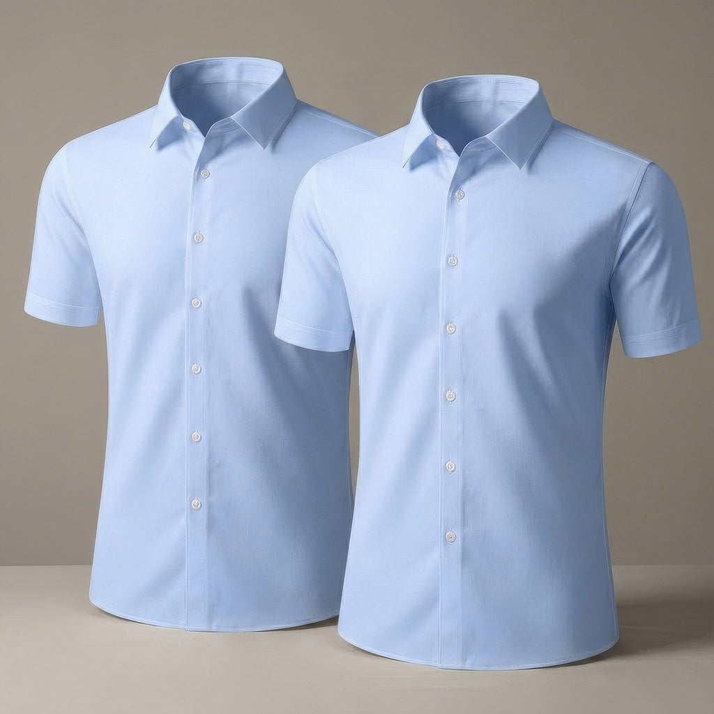 Pack of 2 Girls Blue School Blouse Short Sleeve