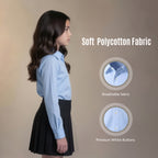 Girls Blue School Blouse Long Sleeve