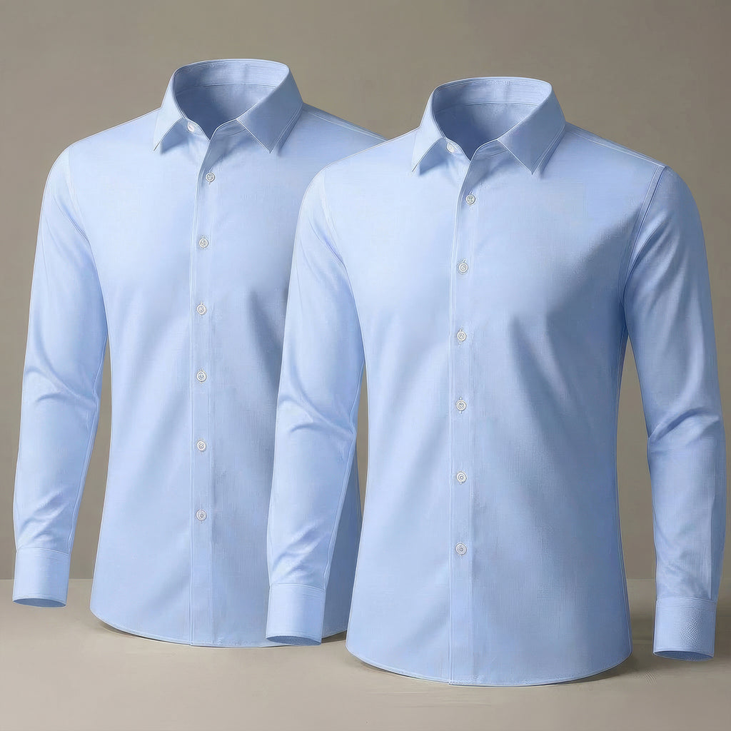 Pack of 2 Girls Blue School Blouse Long Sleeve