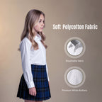 Pack of 2 Girls White School Blouse Long Sleeve