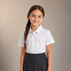 Girls White School Blouse Short Sleeve