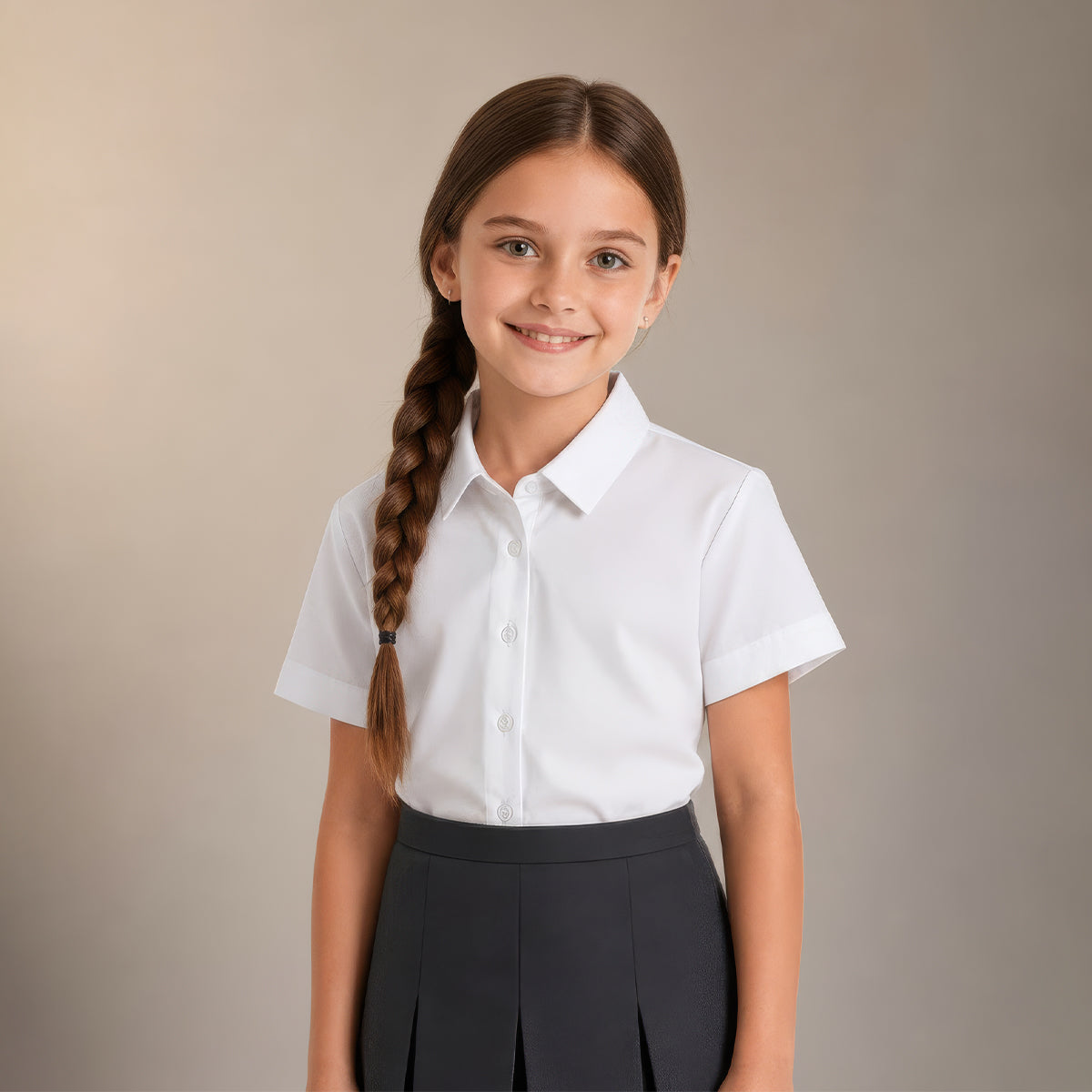 Pack of 2 Girls White School Blouse Short Sleeve