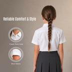 Pack of 2 Girls White School Blouse Short Sleeve