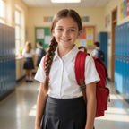 Girls White School Blouse Short Sleeve