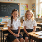 Pack of 2 Girls White School Blouse Short Sleeve