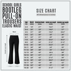 Black Bootleg Pull-On School Trouser – Stretch Ribbed Fabric, Elasticated Waist