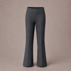 Grey Bootleg Pull-On School Trouser – Stretch Ribbed Fabric, Elasticated Waist