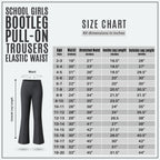 Pack of 2 Grey Bootleg Pull-On School Trousers – Stretch Ribbed Fabric, Elasticated Waist