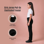 Pack of 2 Black Jersey Pull-On School Trousers – Full Elasticated Waist