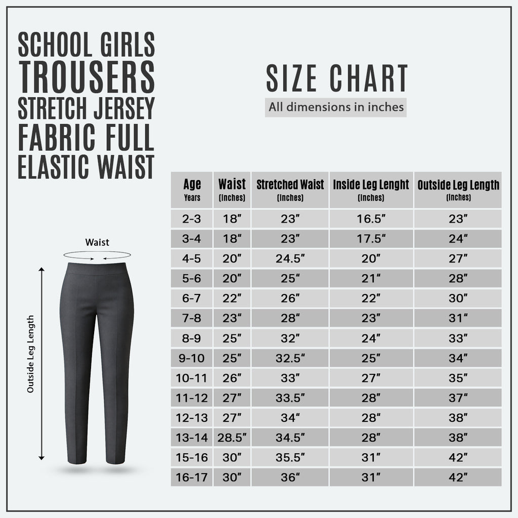 Pack of 2 Grey Jersey Pull-On School Trousers – Full Elasticated Waist