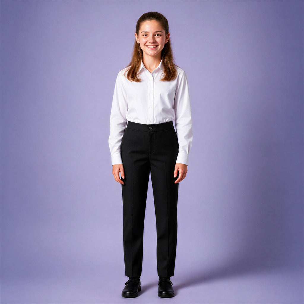 Black School Uniform Trousers – Adjustable Waist, Regular Fit