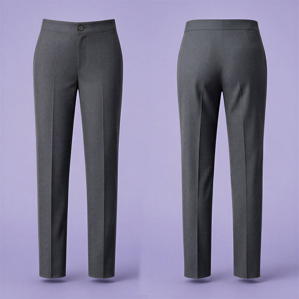 Pack of 2 Grey School Uniform Trousers – Adjustable Waist, Regular Fit