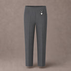 Grey Pull-On School Trousers – Half Elasticated Waist with Heart Pendant